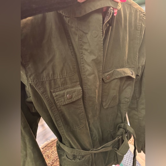 Gap Jacket Womens S Green Utility Belted Pocket Jungle Safari Military Outdoor - Picture 3 of 13